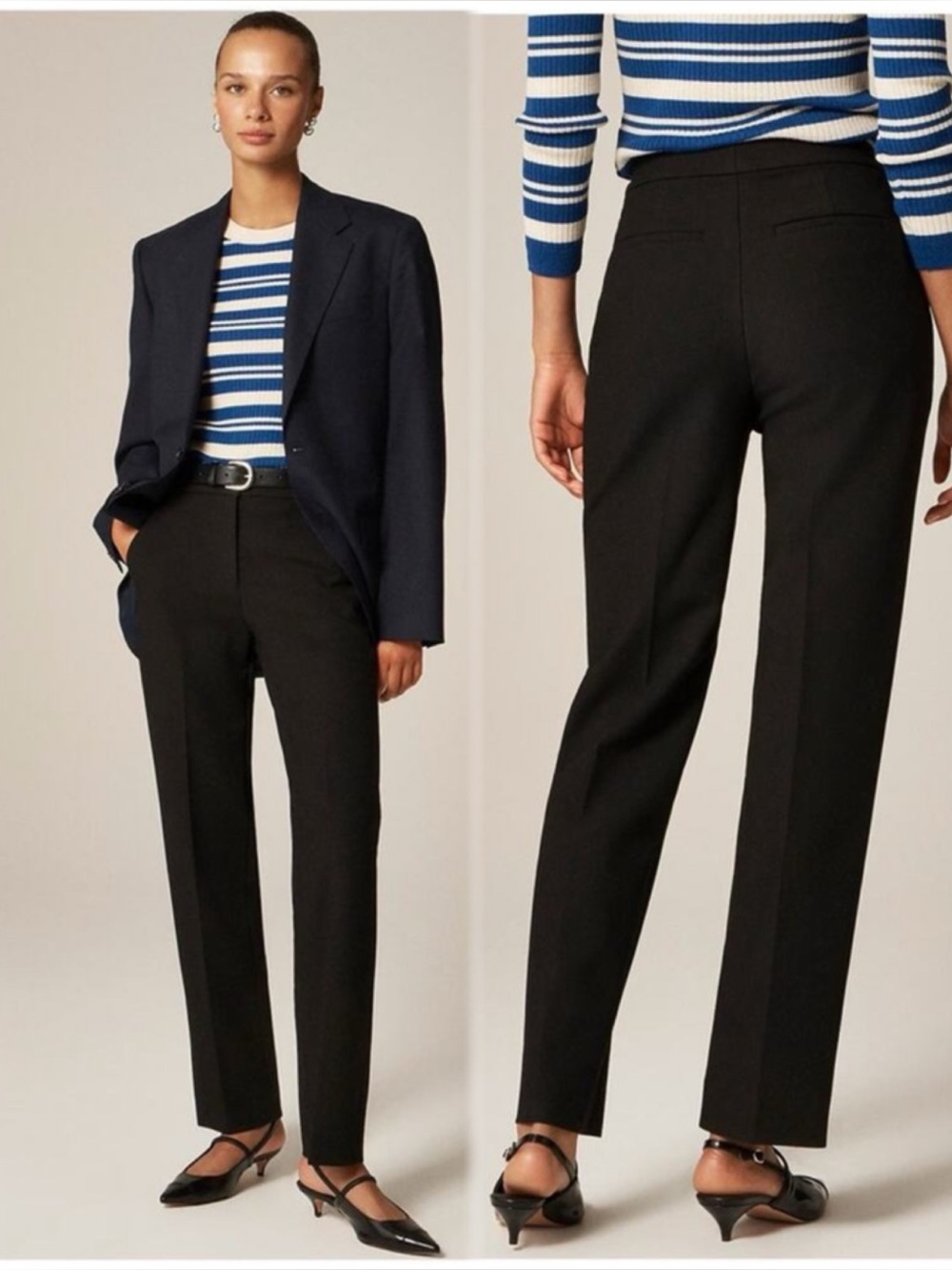 J. CREW Kate Straight-Leg Pant in Four-Season Stretch in Black